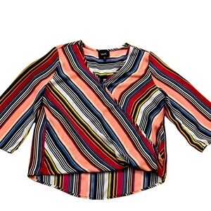 Anthropologie W5 Stripped Surplice Blouse